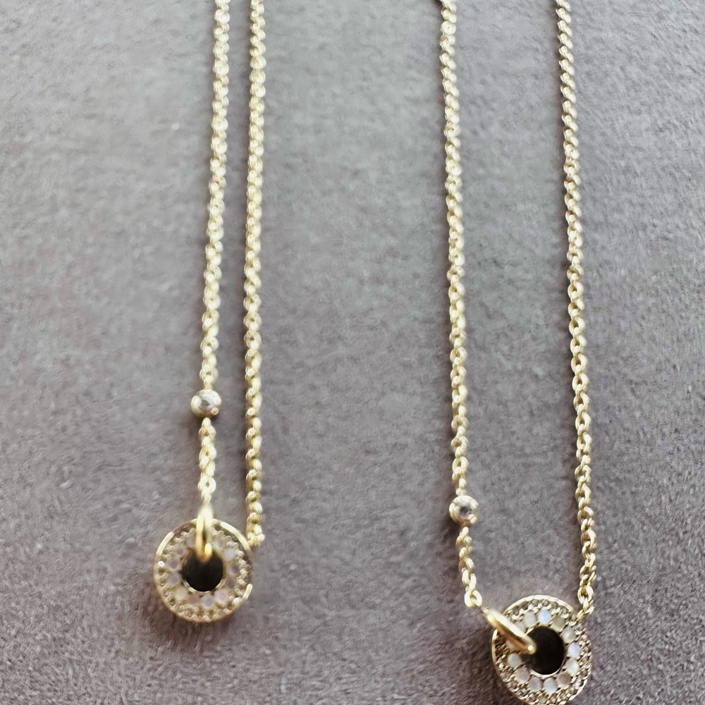 Fossil Gold-Tone Double Circle Pendant Necklace